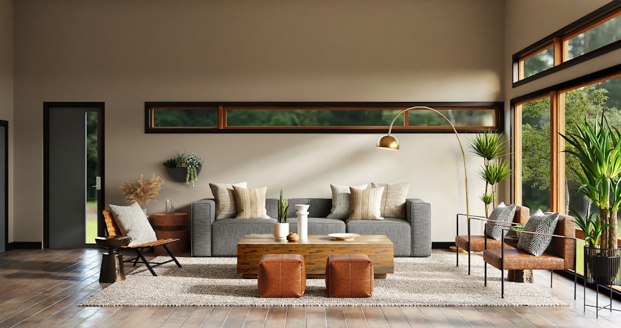 Detaliu de interior minimalist amenajat de The Design House, cu materiale naturale